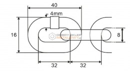 ŁAŃCUCH FI.   4,0X40,0 OCYNK BIAŁY GOSPODARCZY D-2 DIN 5685/C
