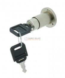 ZAMEK MEBLOWY BĘBENKOWY FI 22 MM DO DRZWI PRZESUWNYCH WCISKANY BEZ ROZETKI ZACZEP KĄTOWY 2 KLUCZE ŁAMANE HUWIL