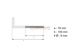 HAK FI  8 M  8X100 PROSTY METRYCZNY