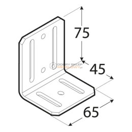 KĄTOWNIK  75X 75X 65X4,0 Z REGUILACJĄ KR3 DMX