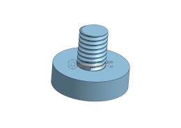 MAGNES NEODYMOWY PŁASKI UM 16X 4,5 MM Z TRZPIENIEM GWINTOWANYM M6X12,5 MM MAX 10 KG